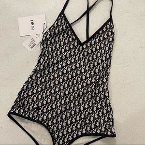 BNWT DIOR Blue Oblique One Piece Swimsuit XS